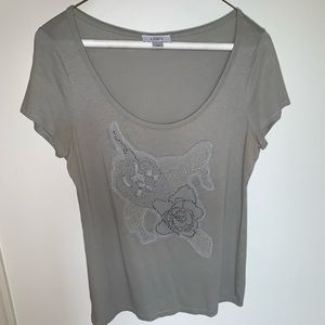Ann Taylor Loft Gray Sequined Blouse
